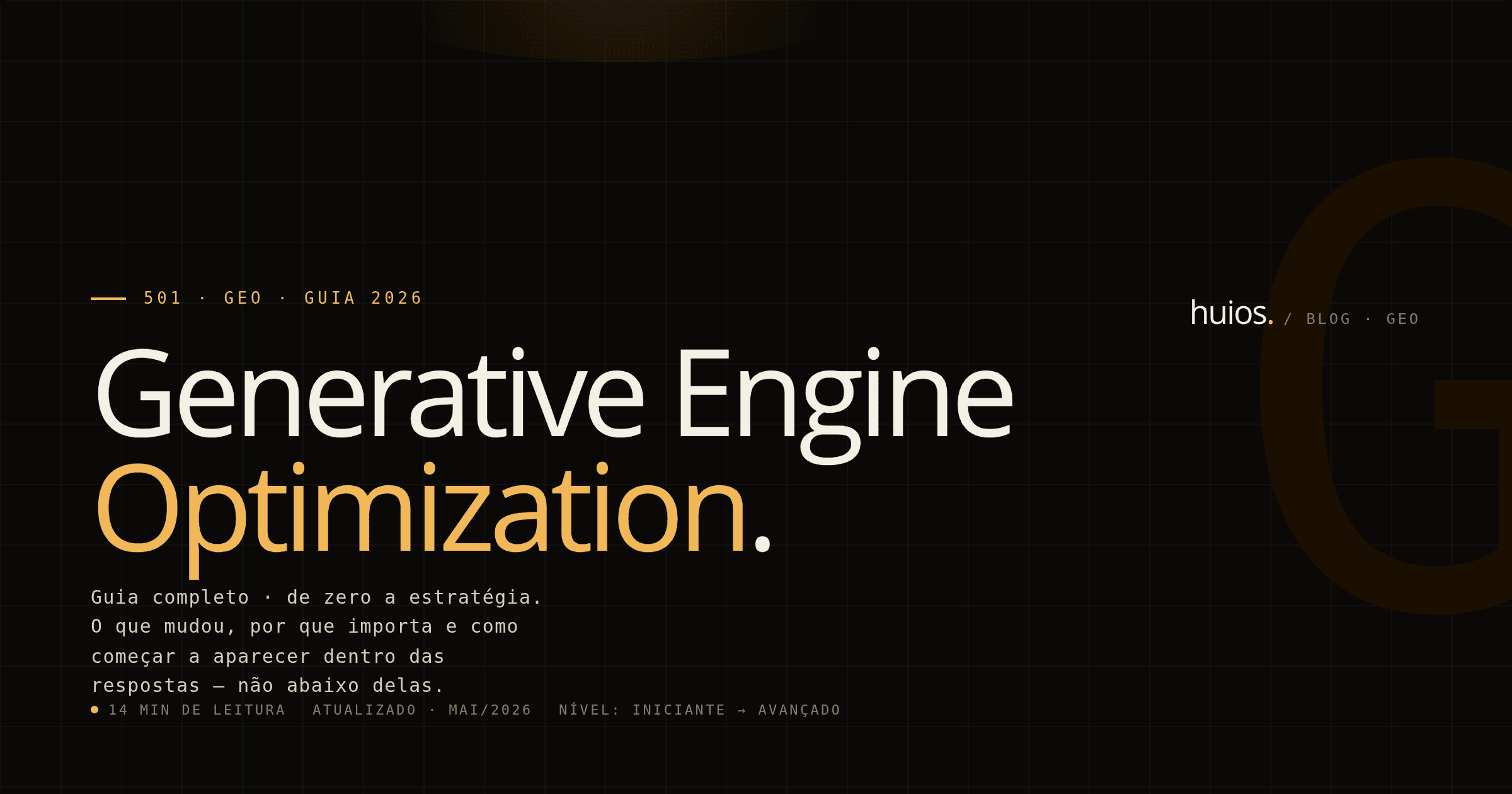 Capa do post: Generative Engine Optimization (GEO): guia completo em 2026