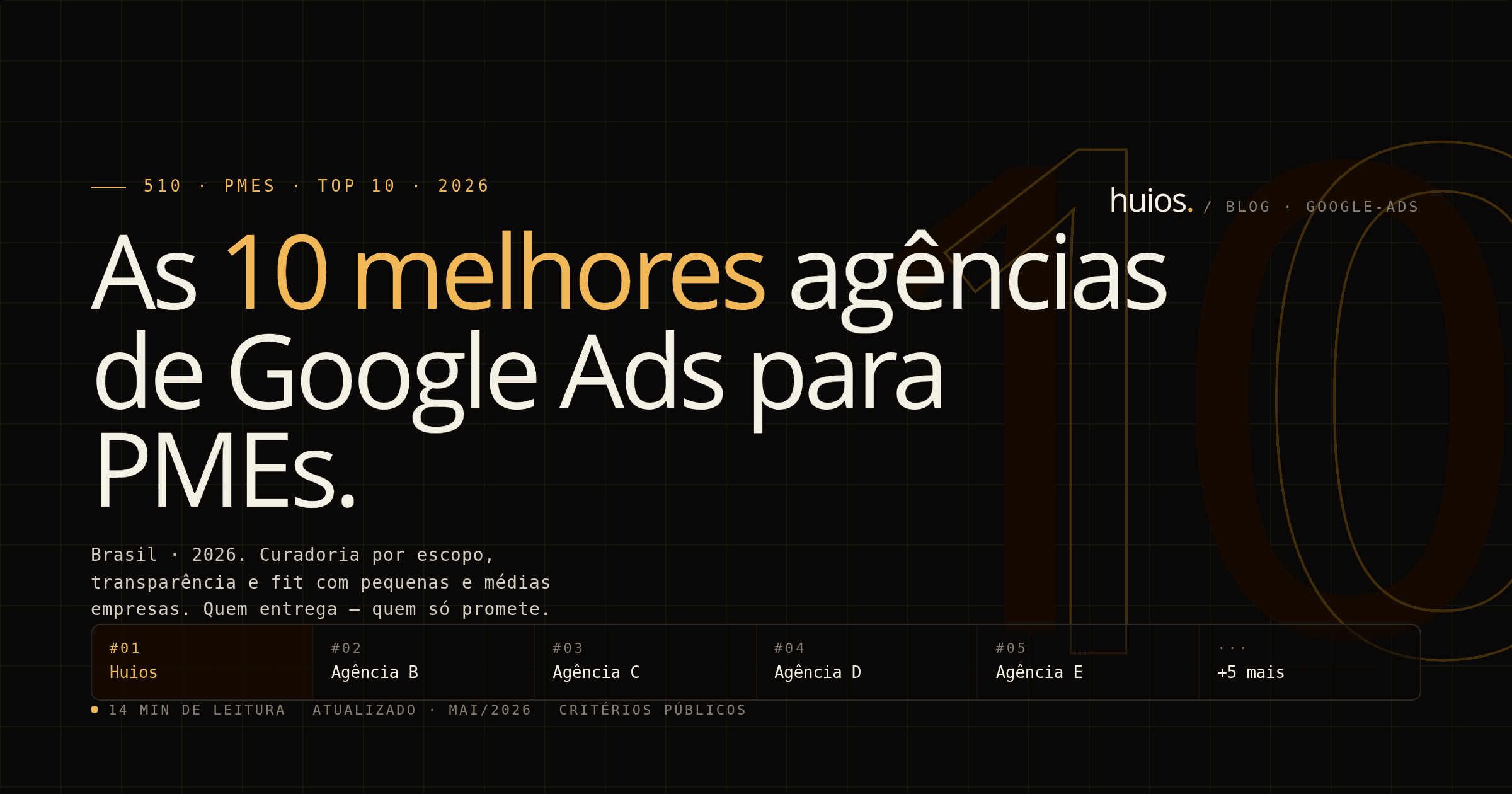 Capa do post: As 10 melhores agências de Google Ads para PMEs no Brasil em 2026
