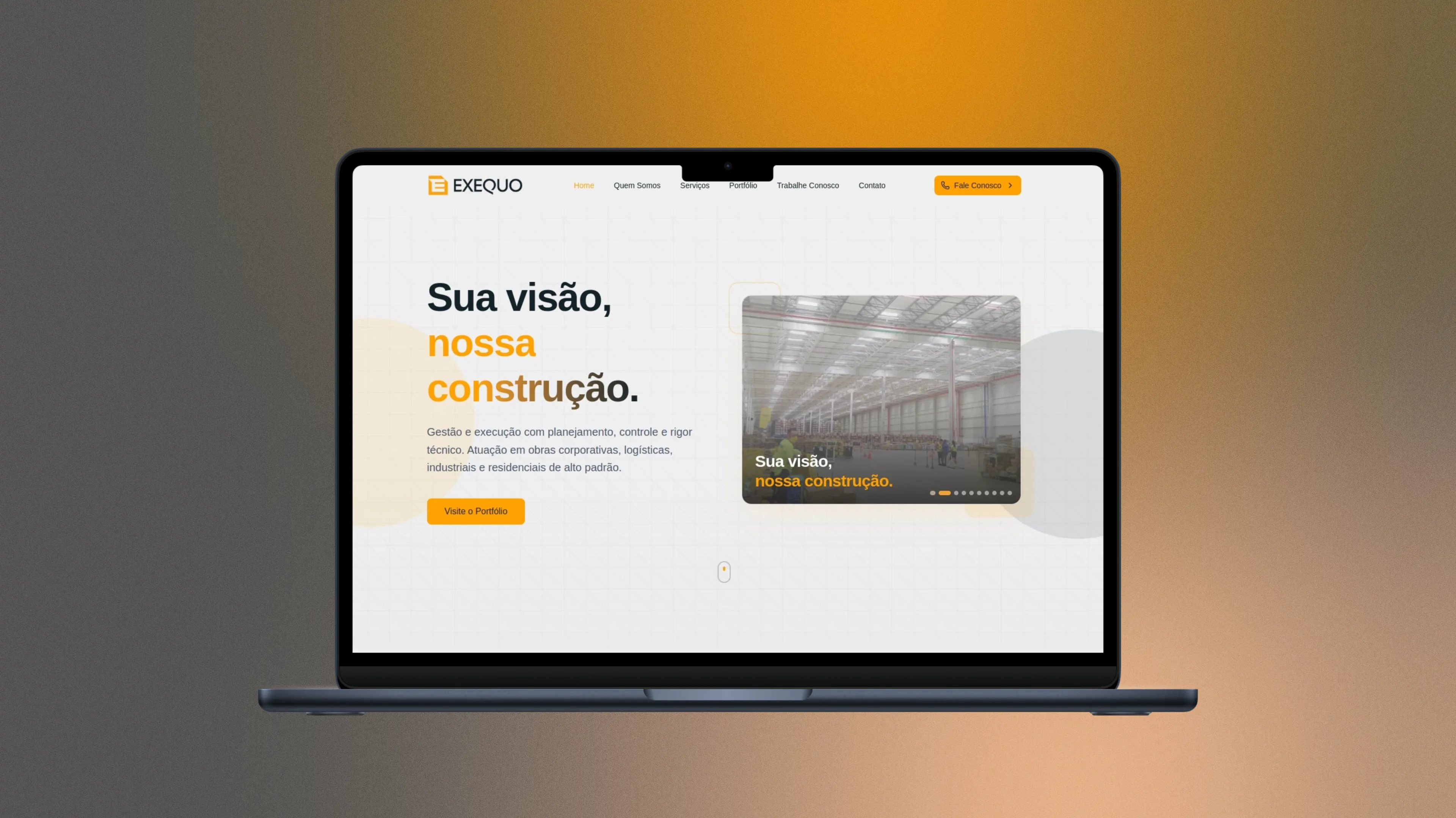 Screenshot do projeto Exequo Construtora