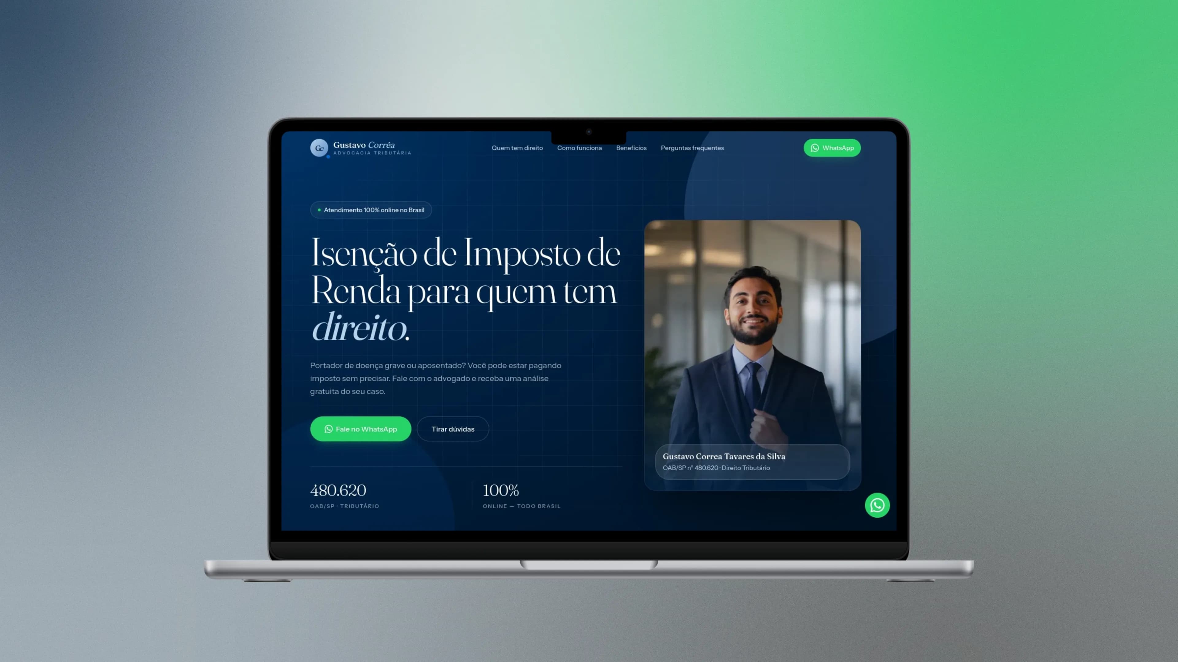 Screenshot do projeto Campanha A/B — Advogado Tributário